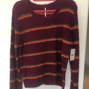 NWT free people striped purple sweater size m